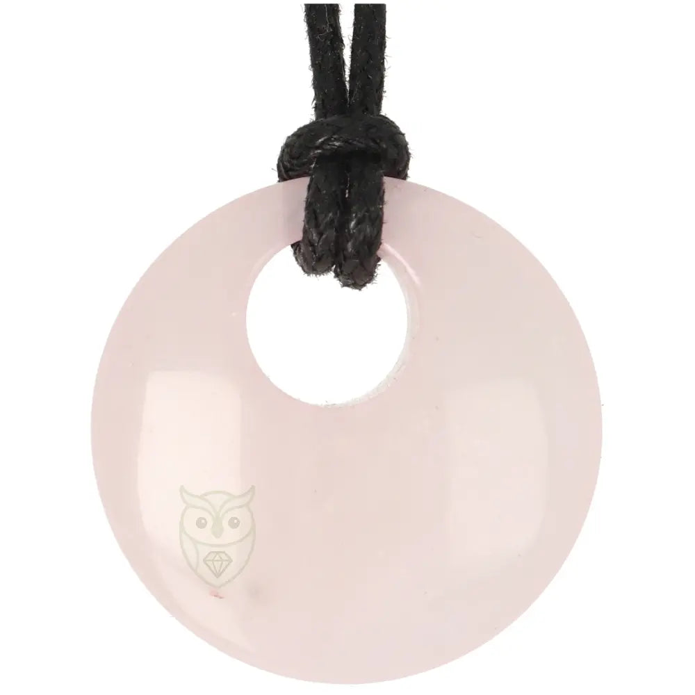 Rozenkwarts circle donut hanger nr. 23 - 9 gram | Edelsteen sieraad