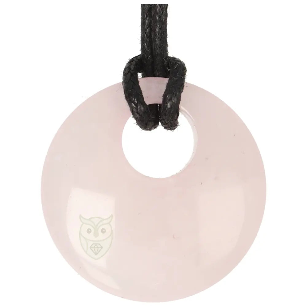 Rozenkwarts circle donut hanger nr. 23 - 9 gram | Edelsteen sieraad