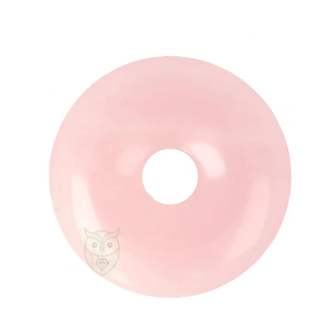 Rozenkwarts donut hanger nr. 18 - Ø 4 cm | Edelsteen sieraad