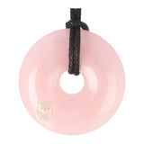 Rozenkwarts donut hanger nr. 18 - Ø 4 cm | Edelsteen sieraad