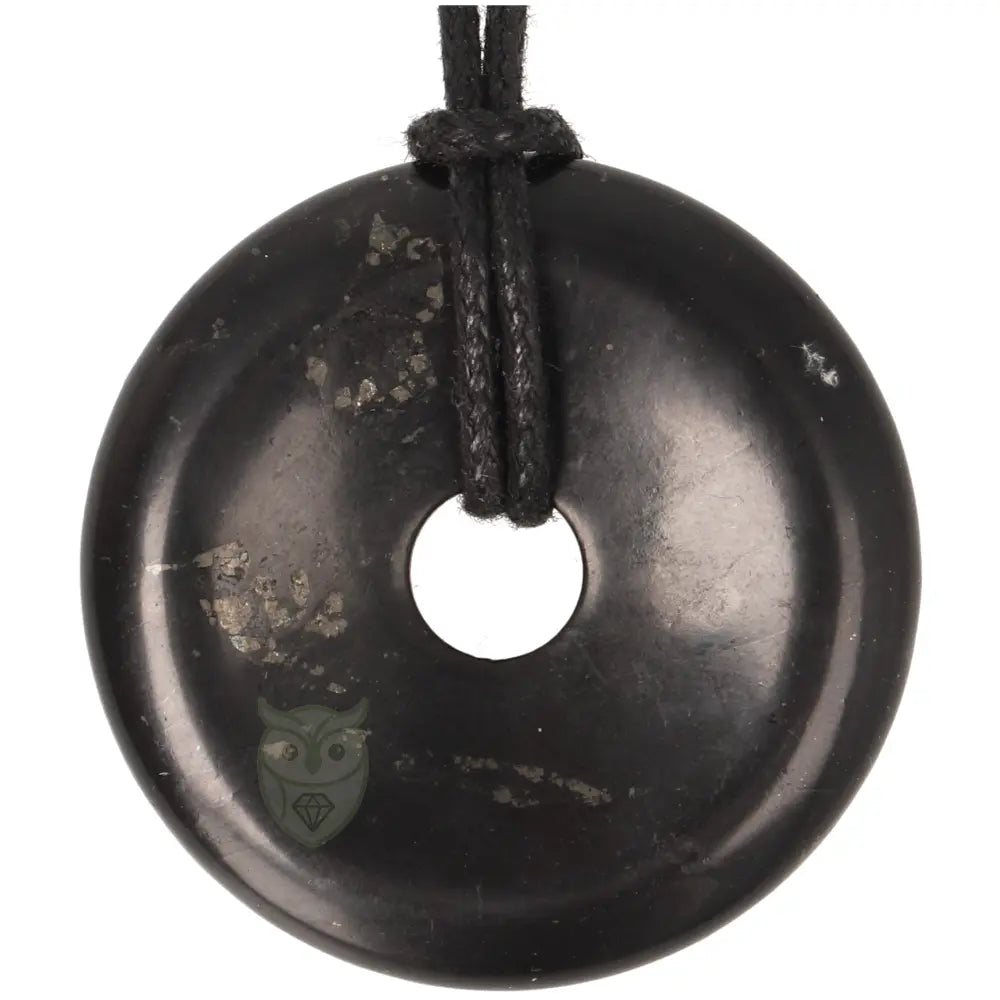 Shungiet donut hanger nr. 10 - Ø 4 cm | Edelsteen sieraad