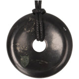 Shungiet donut hanger nr. 10 - Ø 4 cm | Edelsteen sieraad