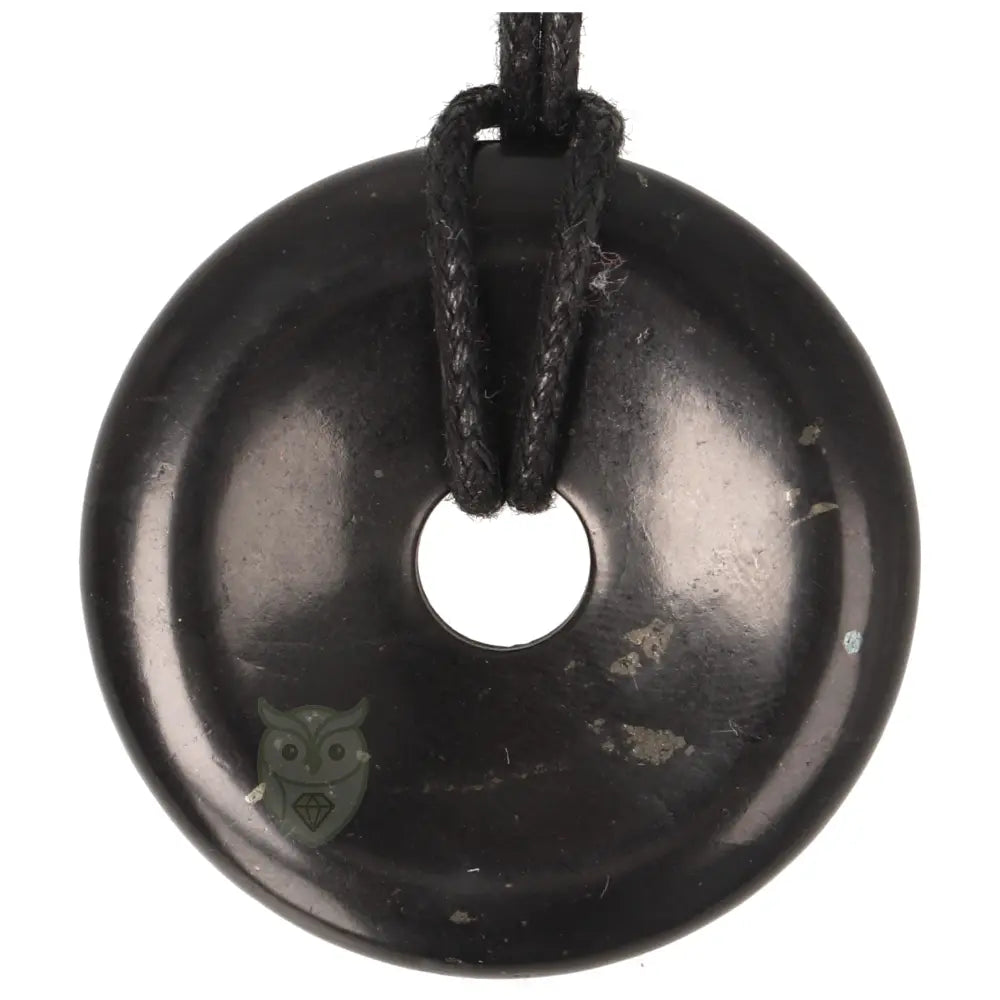 Shungiet donut hanger nr. 10 - Ø 4 cm | Edelsteen sieraad