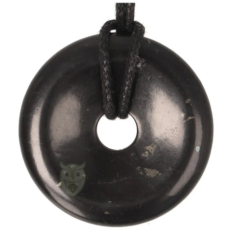 Shungiet donut hanger nr. 10 - Ø 4 cm | Edelsteen sieraad