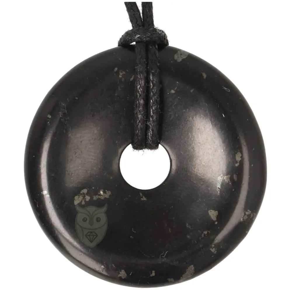 Shungiet donut hanger nr. 9 - Ø 4 cm | Edelsteen sieraad