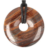 Tijgerijzer donut hanger nr. 9 - Ø 4 cm | Edelsteen sieraad