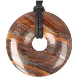 Tijgerijzer donut hanger nr. 9 - Ø 4 cm | Edelsteen sieraad
