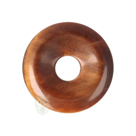 Tijgeroog donut hanger nr. 24 - Ø 3 cm | Edelsteen sieraad
