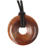 Tijgeroog donut hanger nr. 24 - Ø 3 cm | Edelsteen sieraad