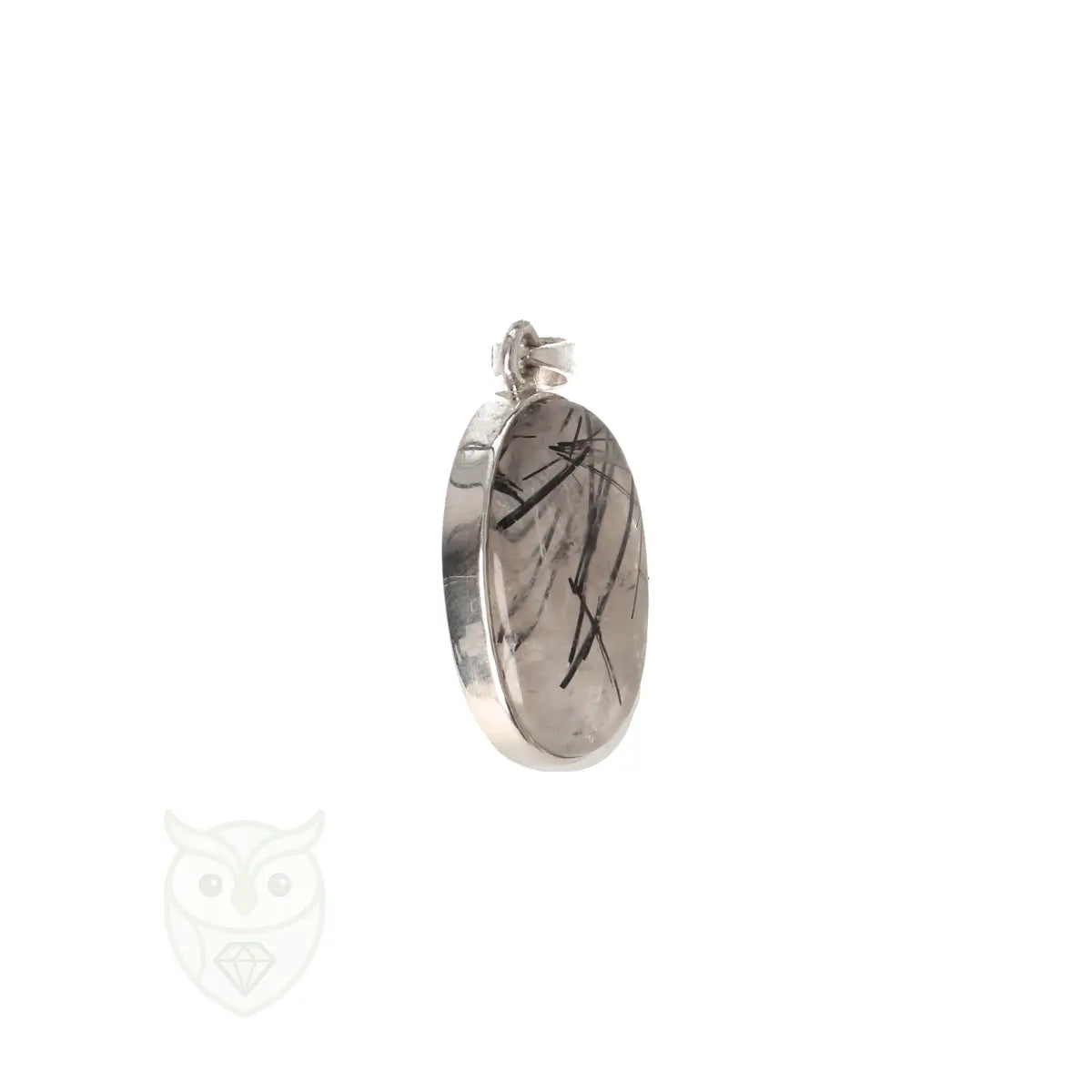 Toermalijnkwarts zilveren hanger nr. 27 - 6 gram | Edelsteen sieraad