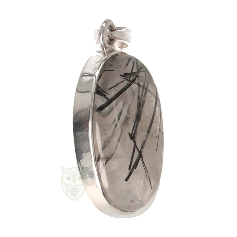 Toermalijnkwarts zilveren hanger nr. 27 - 6 gram | Edelsteen sieraad
