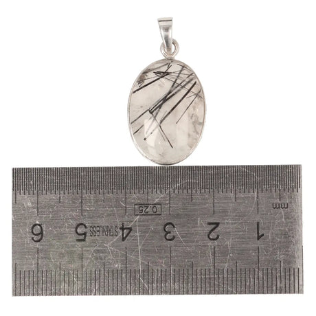 Toermalijnkwarts zilveren hanger nr. 27 - 6 gram | Edelsteen sieraad