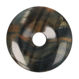 Valkenoog (blauwe tijgeroog) donut hanger nr. 11 - Ø 4 cm 