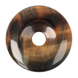 Valkenoog (blauwe tijgeroog) donut hanger nr. 12 - Ø 4 cm | Edelsteen sieraad