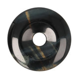 Valkenoog (blauwe tijgeroog) donut hanger nr. 15 - Ø 4 cm | Edelsteen sieraad