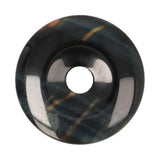 Valkenoog (blauwe tijgeroog) donut hanger nr. 15 - Ø 4 cm | Edelsteen sieraad
