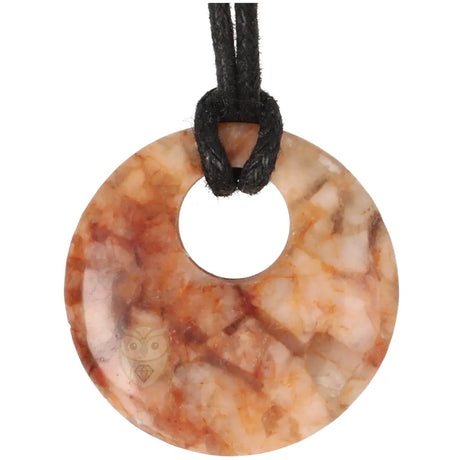 Veldspaat circle donut hanger nr. 19 - 6 gram | Edelsteen sieraad