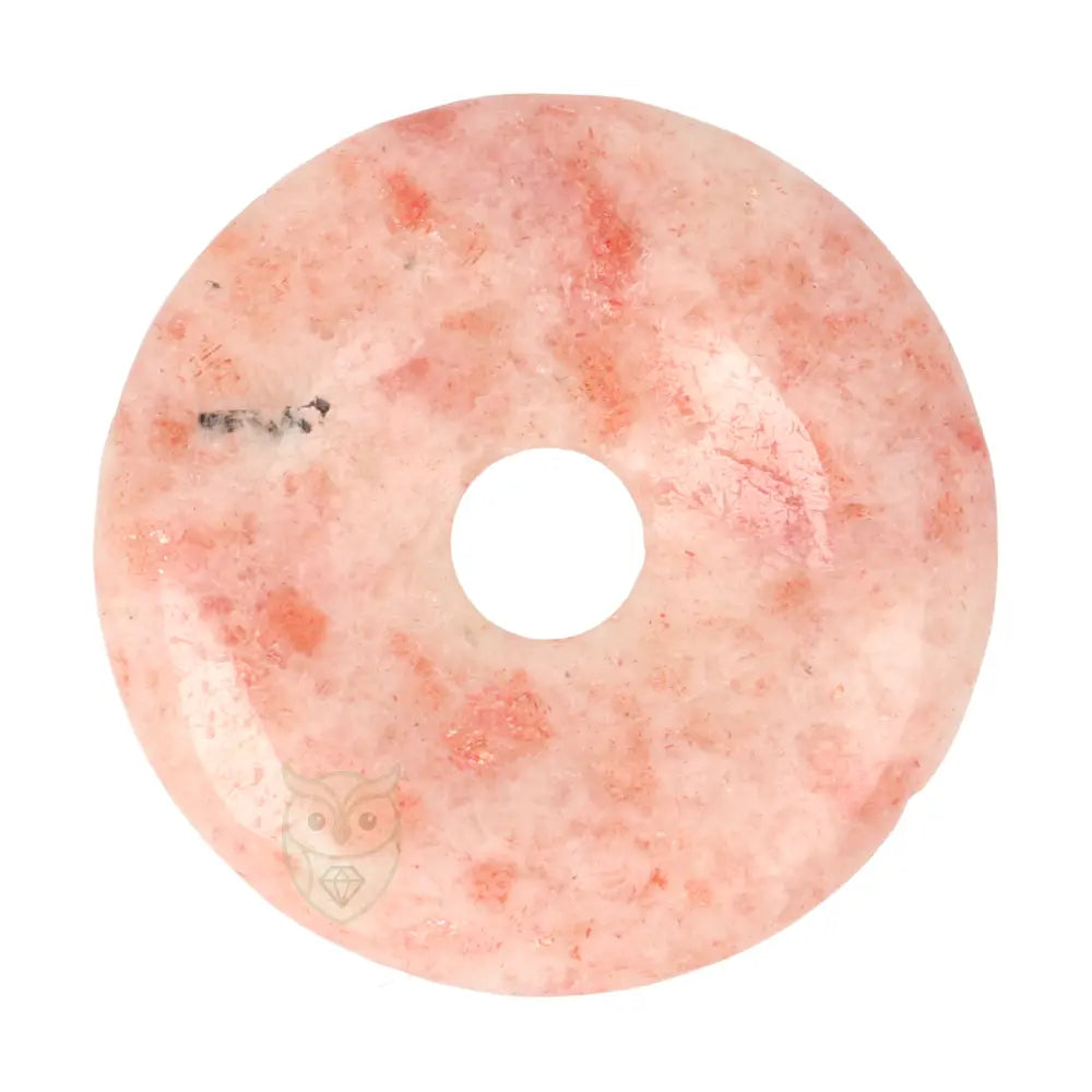 Zonnesteen donut hanger nr. 10 - Ø 4 cm | Edelsteen sieraad