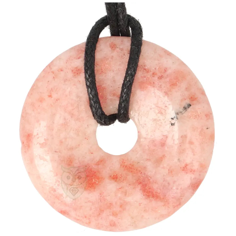 Zonnesteen donut hanger nr. 10 - Ø 4 cm | Edelsteen sieraad