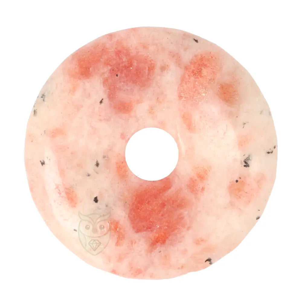Zonnesteen donut hanger nr. 11 - Ø 4 cm | Edelsteen sieraad