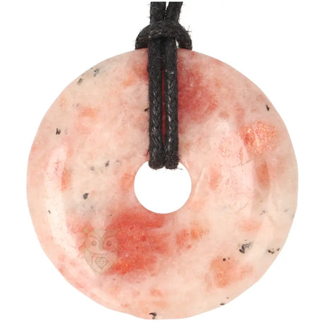 Zonnesteen donut hanger nr. 11 - Ø 4 cm | Edelsteen sieraad