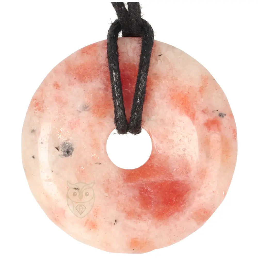 Zonnesteen donut hanger nr. 11 - Ø 4 cm | Edelsteen sieraad
