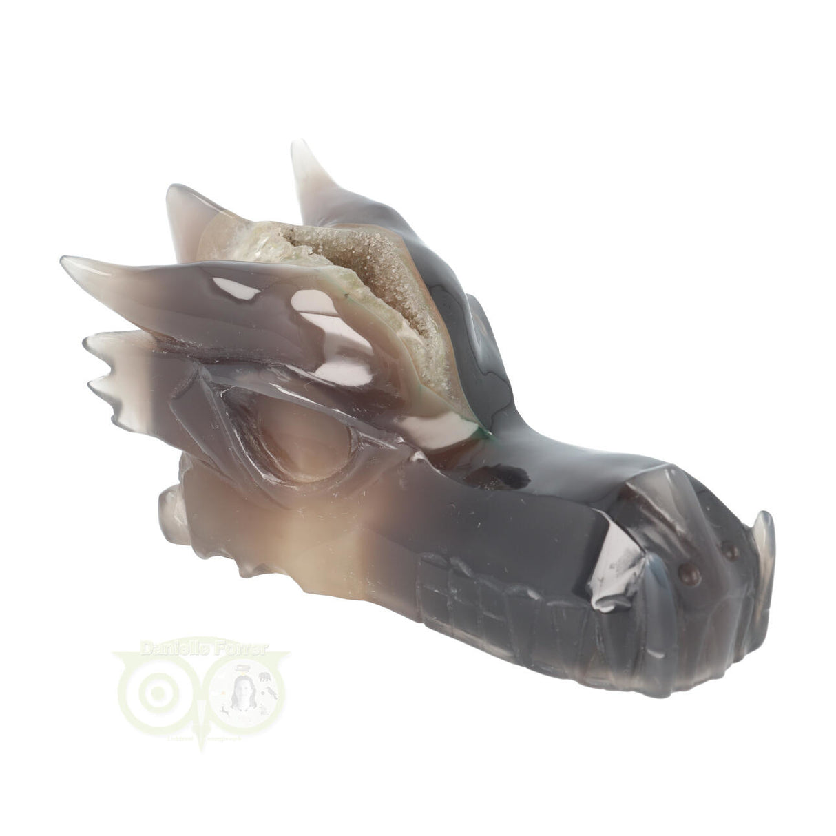 Agaat Chalcedoon Geode Drakenschedel 618 gram