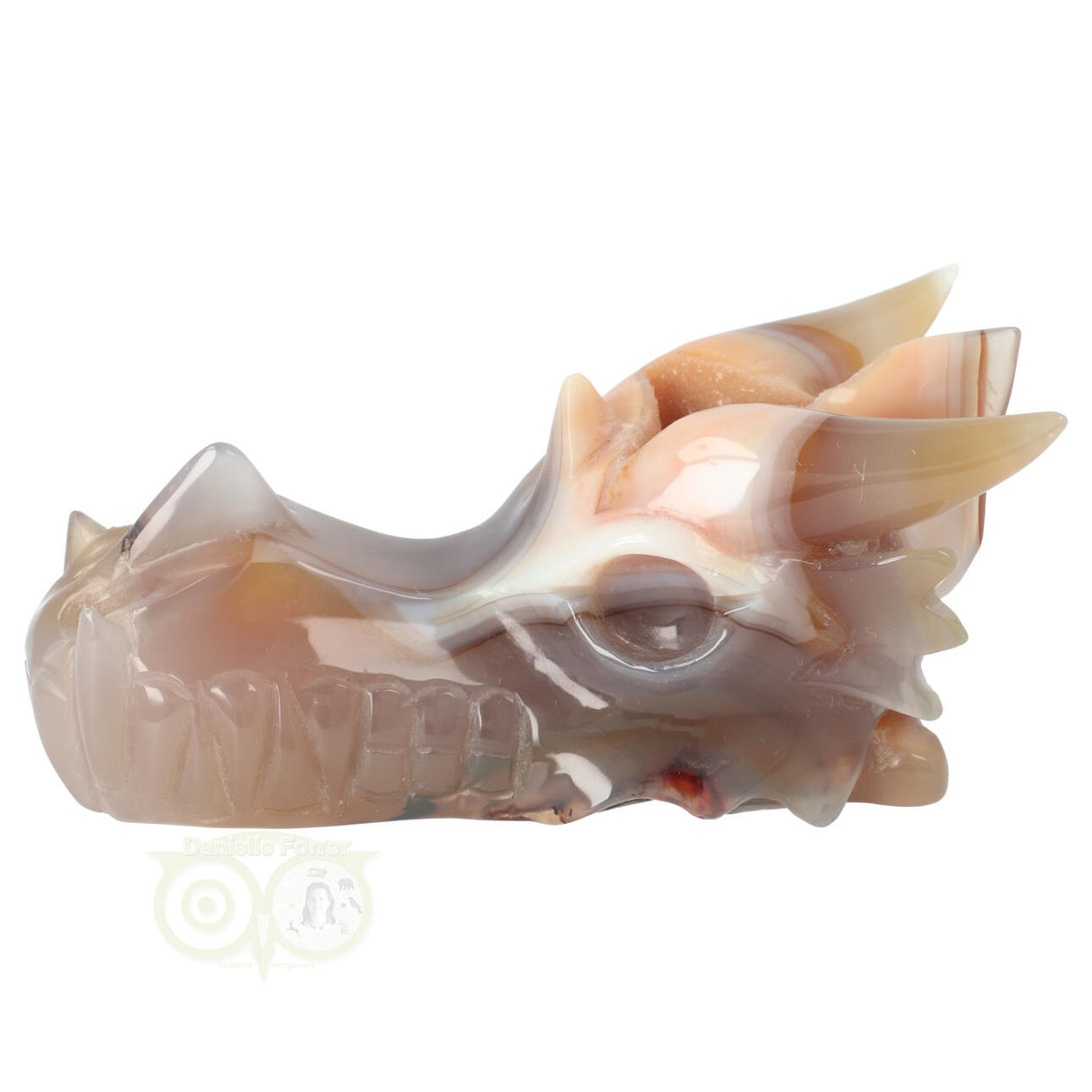 Agaat Chalcedoon Geode Drakenschedel 619 gram