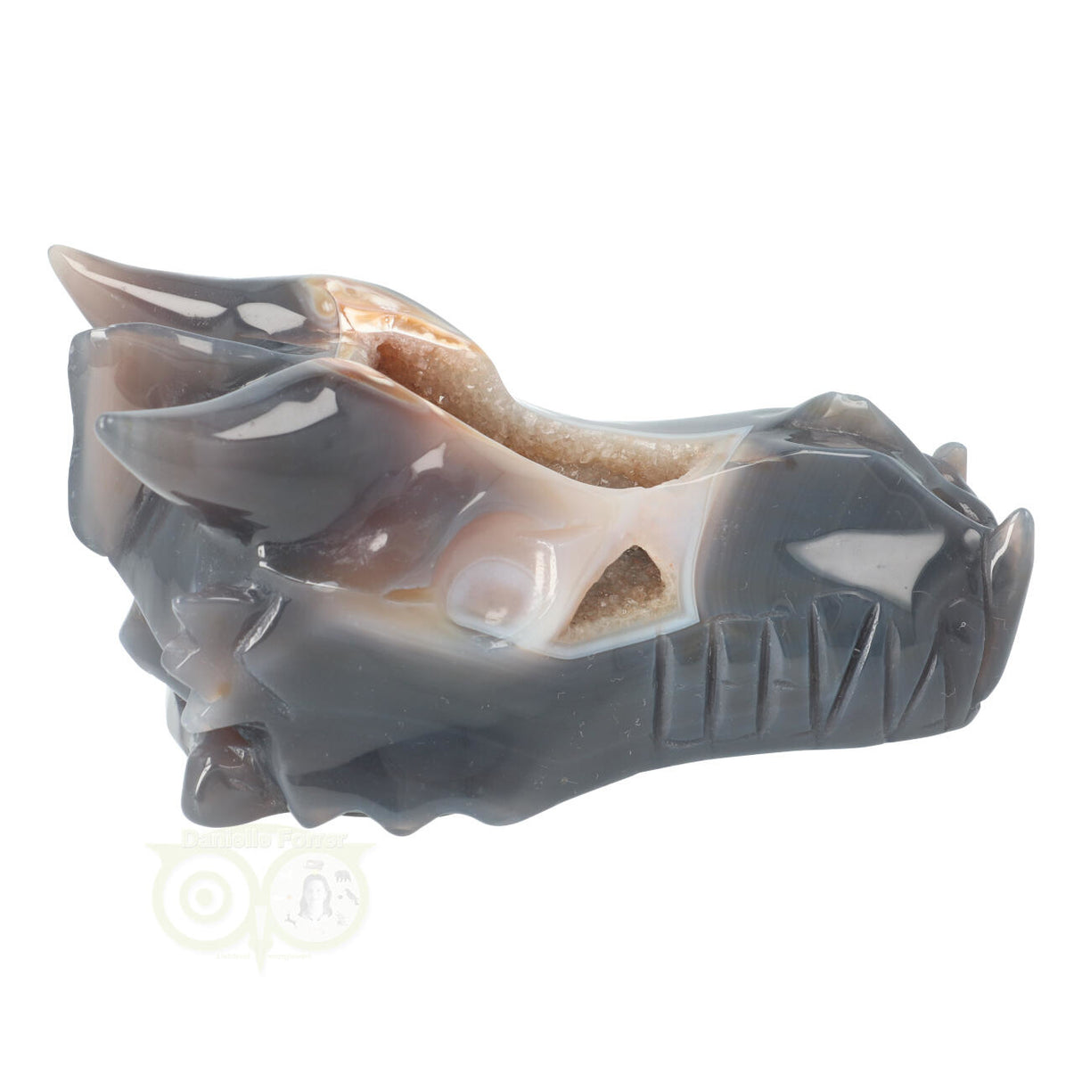 Agaat Chalcedoon Geode Drakenschedel 952 gram