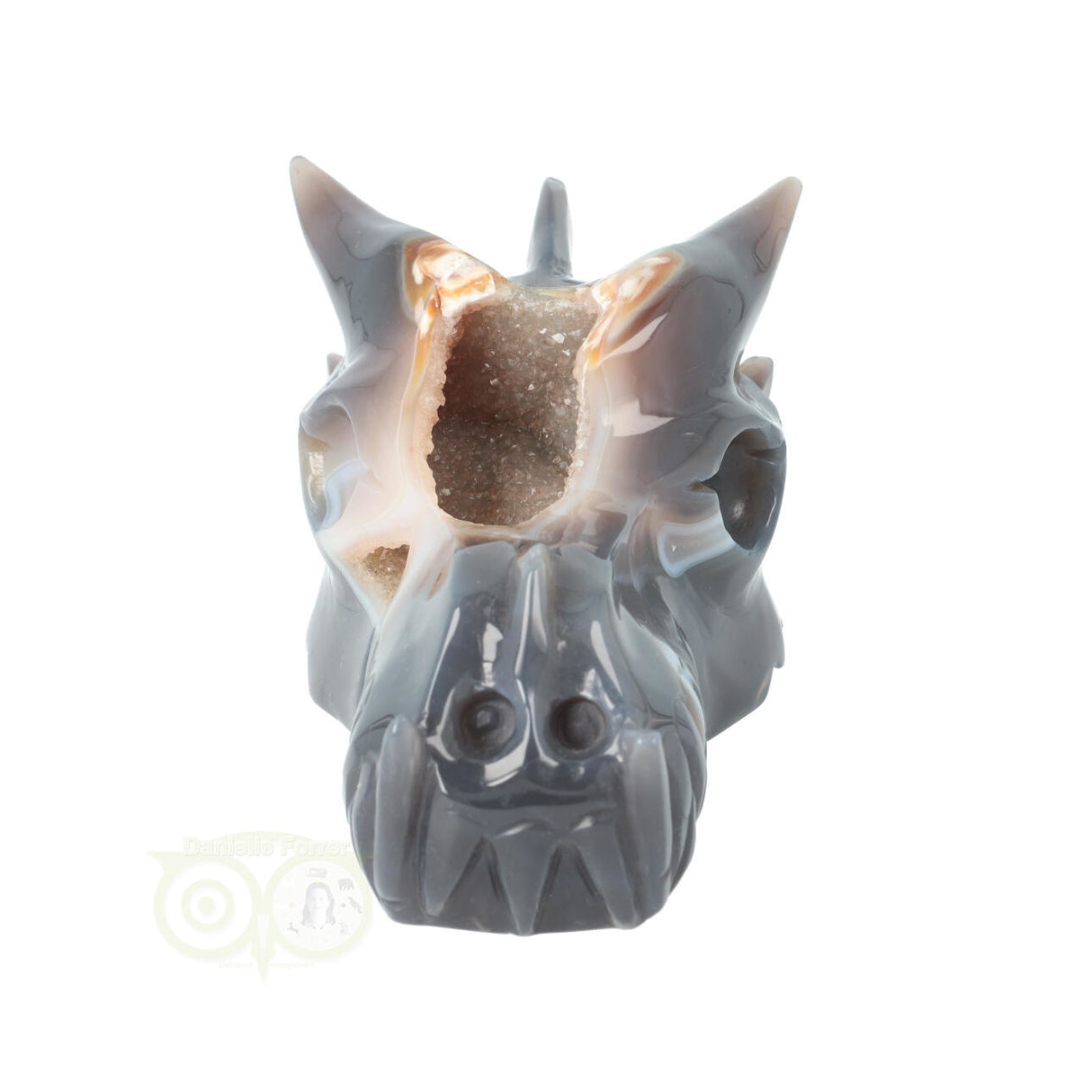 Agaat Chalcedoon Geode Drakenschedel 952 gram