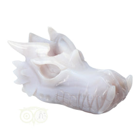 Agaat geode drakenschedel 523 gram met witte tinten