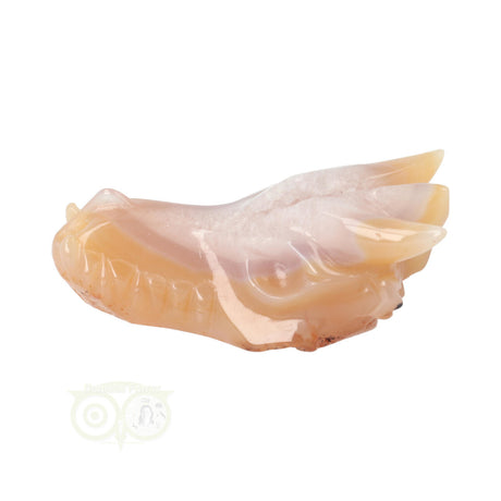 Agaat geode draak 218 gram met warme gele tint