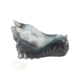 Agaat geode draken schedel 234 gram met natuurlijke tekening