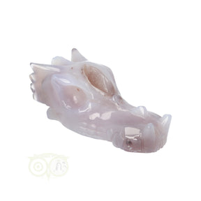 Agaat geode drakenschedel 265 gram met natuurlijke kristallen