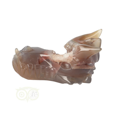 Agaat draken schedel 286 gram met natuurlijke patronen
