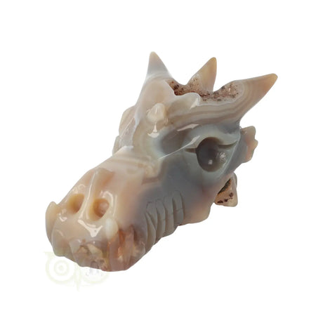 Agaat draken schedel 477 gram met natuurlijke patronen