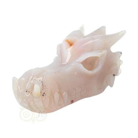 Agaat geode draak 630 gram met oranje chalcedoon detail
