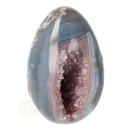 Agaat geode ei 673 gram nr. 10 – diepblauw grijs met rode en oranje insluitsels – Madagaskar – Webshop Danielle Forrer