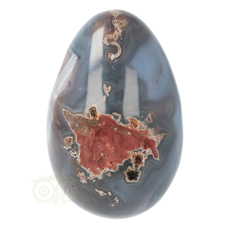 Agaat geode ei nr. 10 – achterkant – glad blauwgrijs oppervlak – Madagaskar – Webshop Danielle Forrer