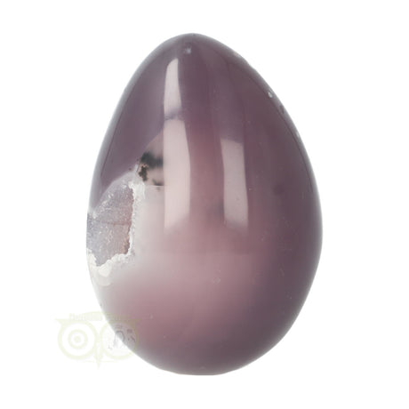 Agaat geode ei nr. 8 – bovenaanzicht – dieppaars glad oppervlak – Madagaskar – Webshop Danielle Forrer