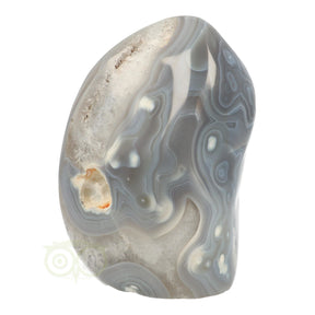 Agaat sculptuur met kwarts nr. 1 met grijs-witte banding