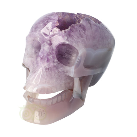 amethist agaat geode schedel met diepe paarse kleur