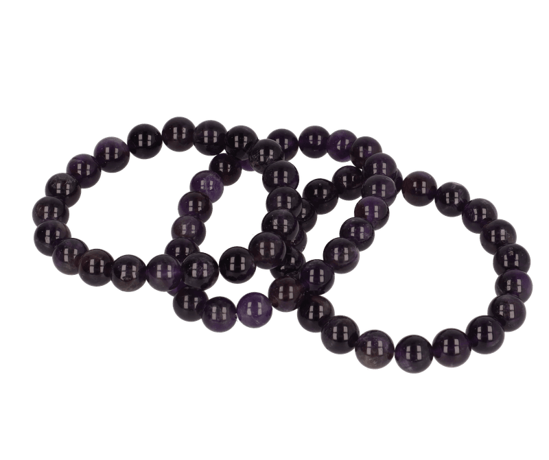 Amethyst-Armband 10 mm (Dunkelviolett)