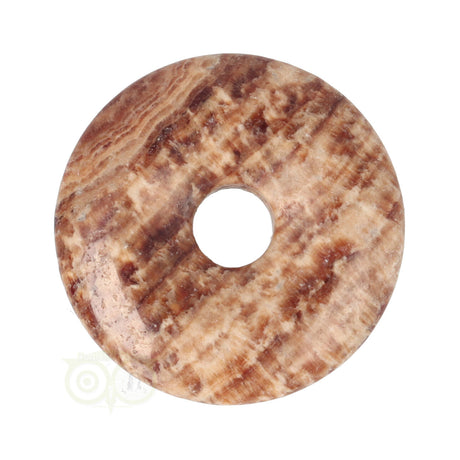 aragoniet hanger donut vorm met waxkoord