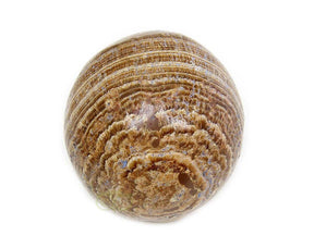 Aragoniet bol 151 gram nr. 2 Ø 5,31 cm – warm bruin oranje – Marokko – Webshop Danielle Forrer