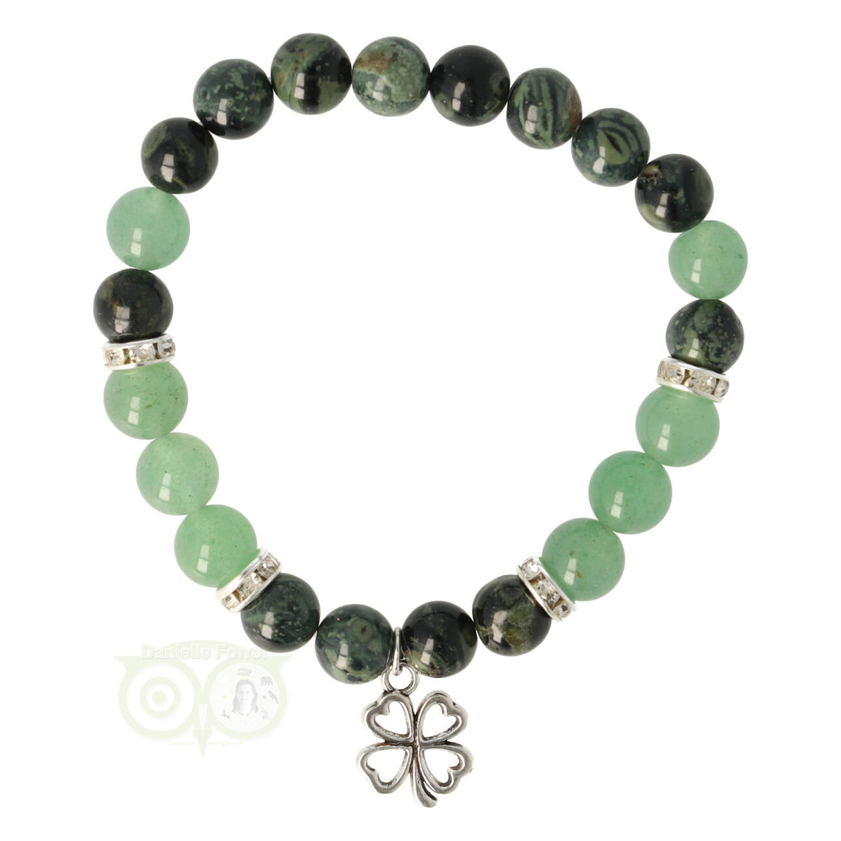 Kambaba-Armband / grüner Aventurin mit Klee