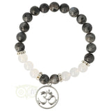 Armband Labradoriet / witte agaat - Ohm