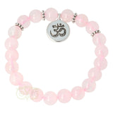 Rozenkwarts - elastische mala / armband met kralen