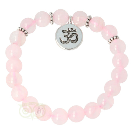 Rosenquarz - elastische Mala/Armband mit Perlen