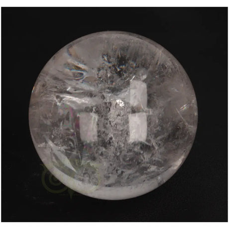Bergkristal bol 372 gram nr. 11 – bovenaanzicht met levendige regenboogreflectie in transparant kwarts – Brazilië – Webshop Danielle Forrer